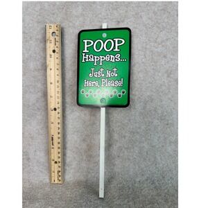 Poop Happens Lawn Sign Garden Decor Cute‎ Funny Pet Waste Yard Art